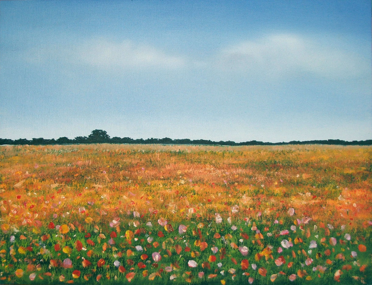 oil painting flower field