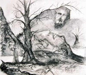 Collective Unconscious - charcoal drawing by artist Darko Topalski