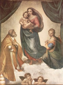 Raffaello Santi - Rafael - The Sistine Madonna - with angels