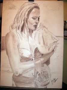 Drawing On Canvas - 007 Ursula Andress - by Topalski fine arts