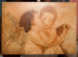 Sienna layer-The first Kiss or L'Amour et Psyché, enfants by Topalski