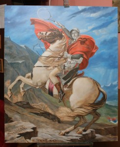 Painting Oil fine art-Napoleon Novak on Alps-by-topalski