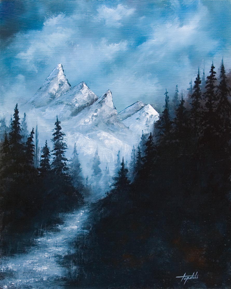 Distant Mountains - Oil Painting - Fine Arts Gallery - Original fine ...