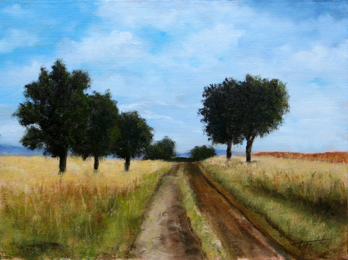 Country Road - Oil Painting - Fine Arts Gallery - Original Fine Art Oil ...