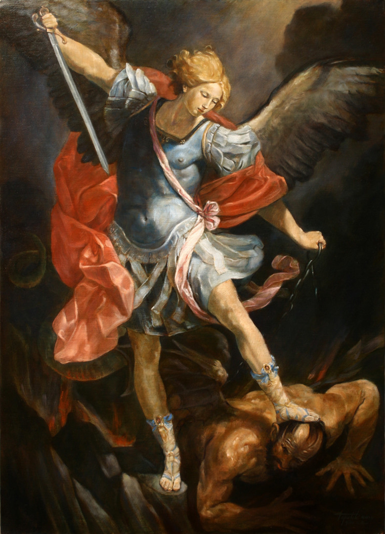 Archangel Michael Oil Painting Fine Arts Gallery Original fine