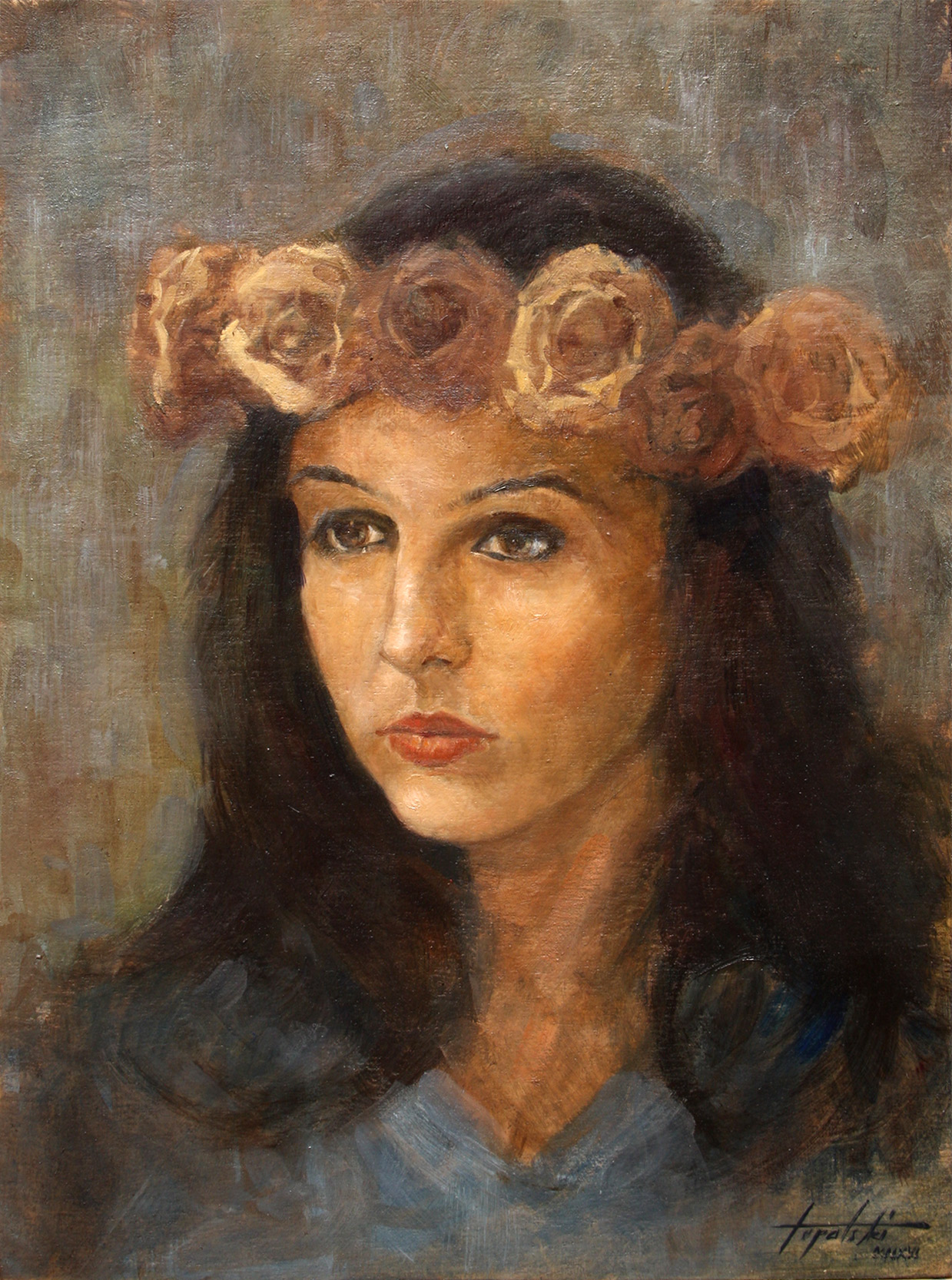 Ramonna sitting portrait - Oil Painting - Fine Arts Gallery - Original