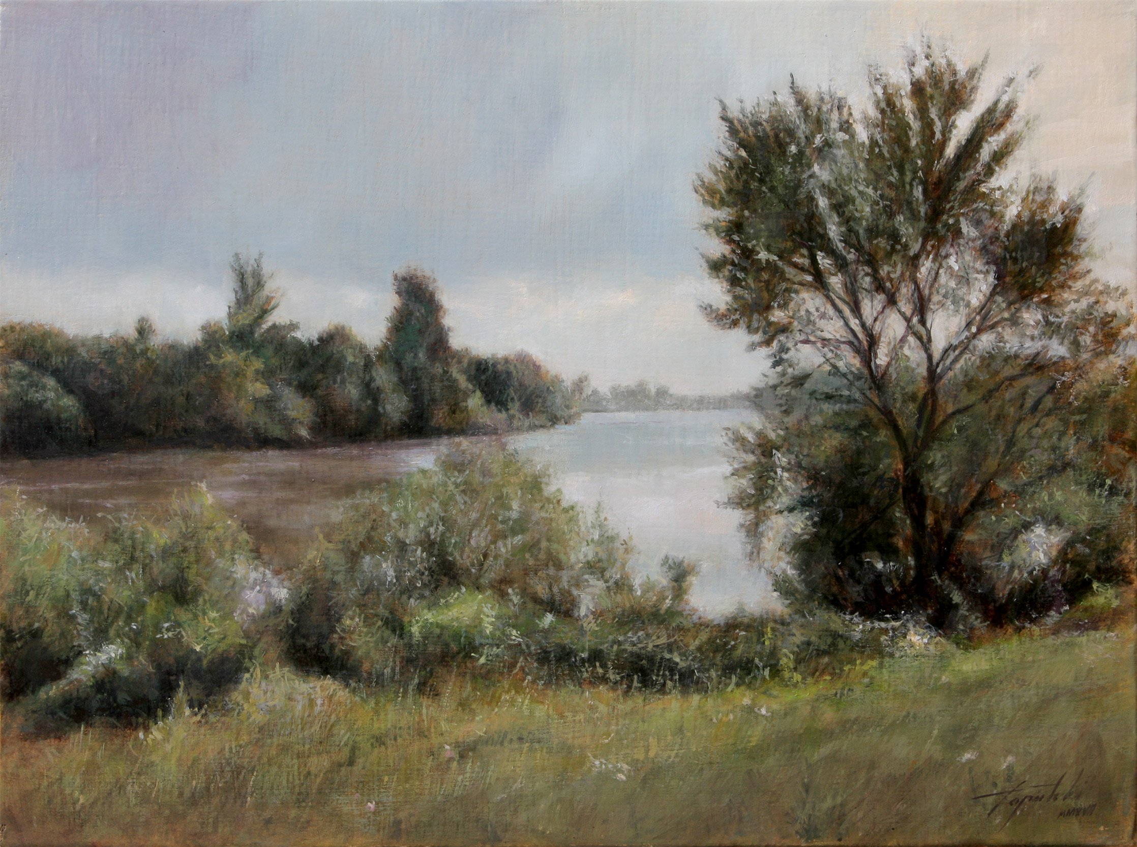 By The River Landscape Oil Painting Fine Arts Gallery Original