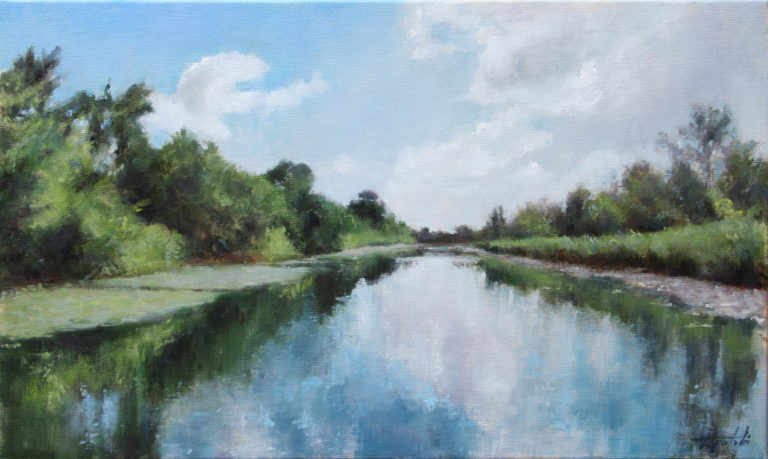 Fine Art Canal Reflections Original Oil Painting On Canvas By Artist Darko Topalski 768x459 