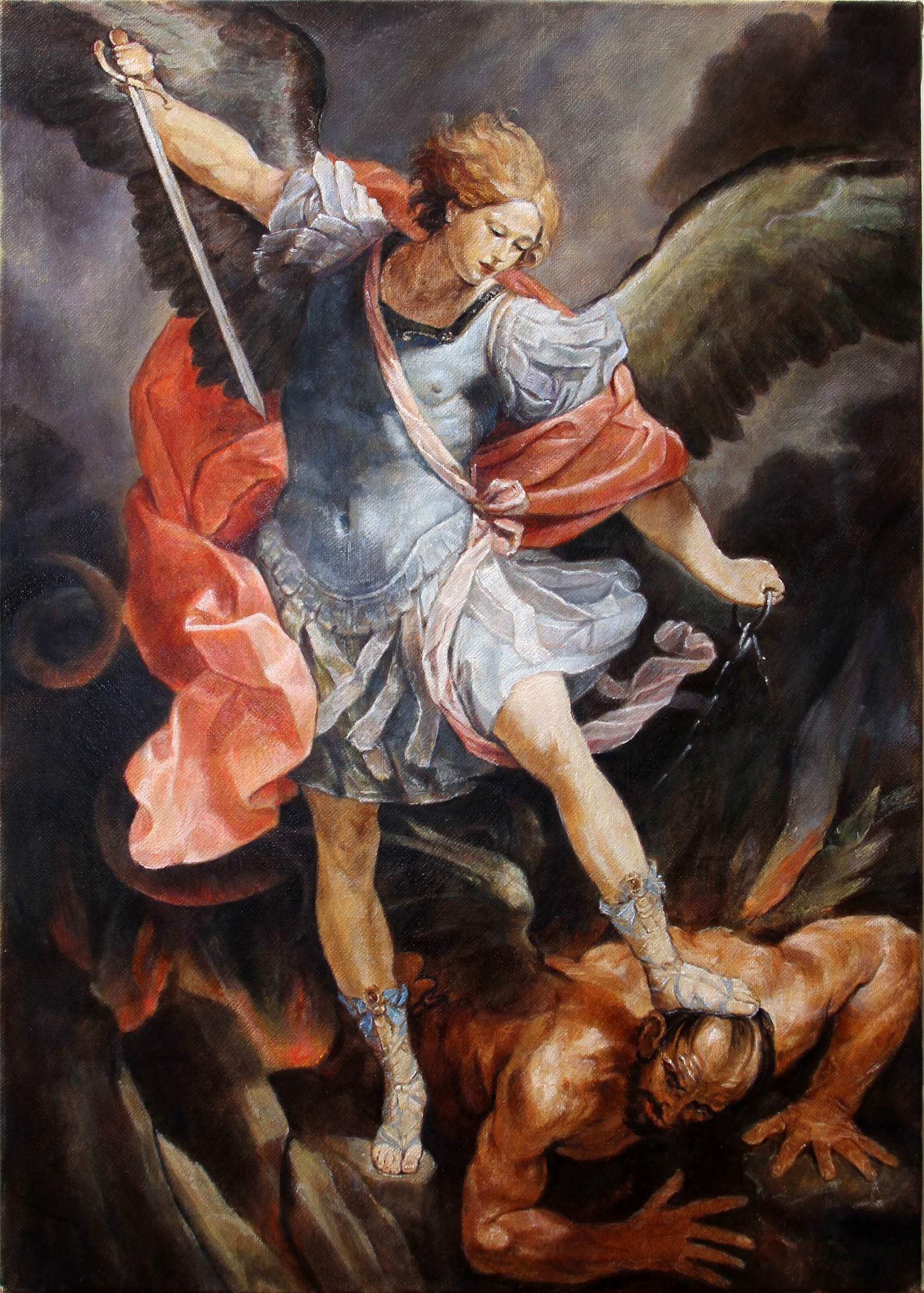 Archangel Michael 2018 - Figurative Religious Oil Painting - Fine Arts ...