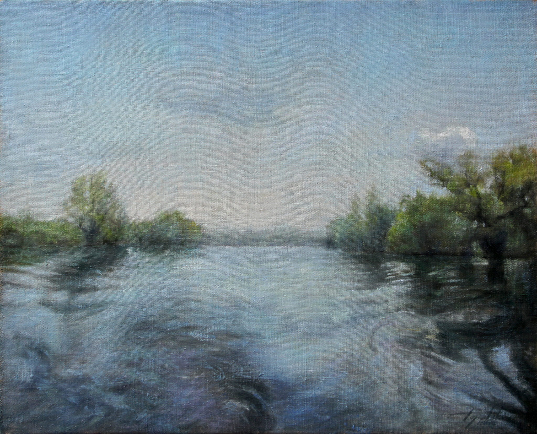 On The River Landscape Oil Painting Fine Arts Gallery Original Fine Art Oil Paintings