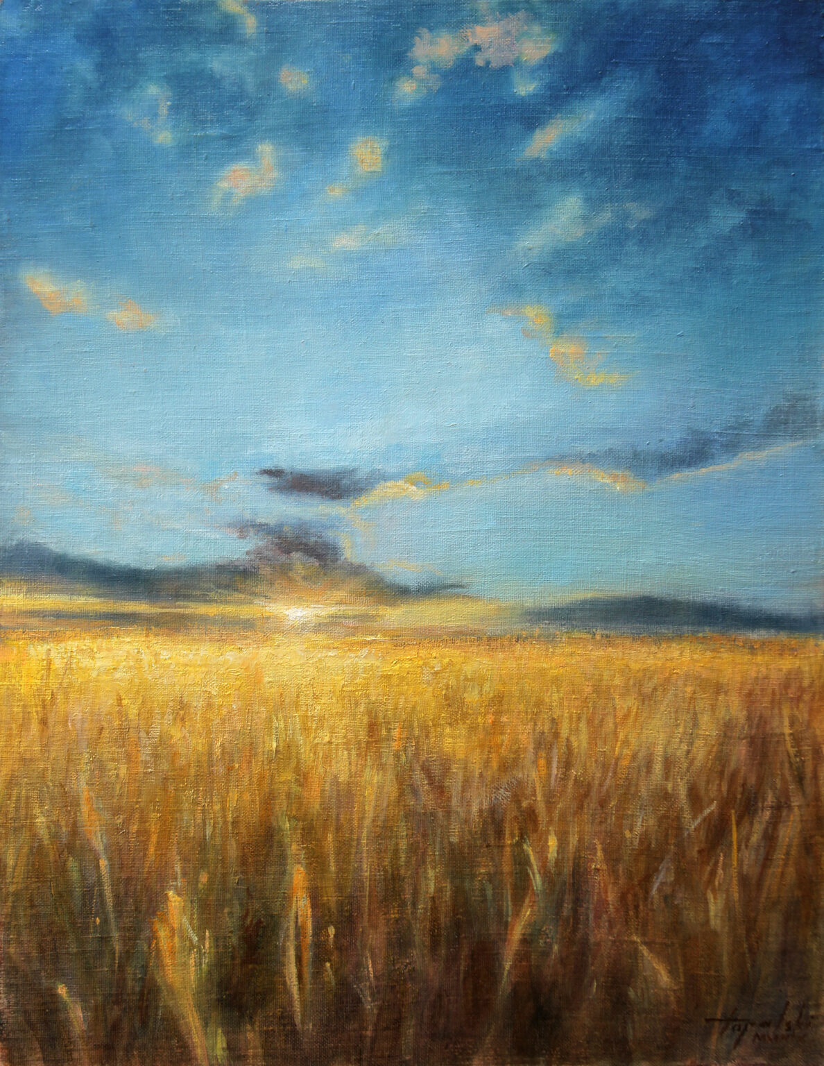 Wheat Fields Landscape Oil Painting Fine Arts Gallery Original