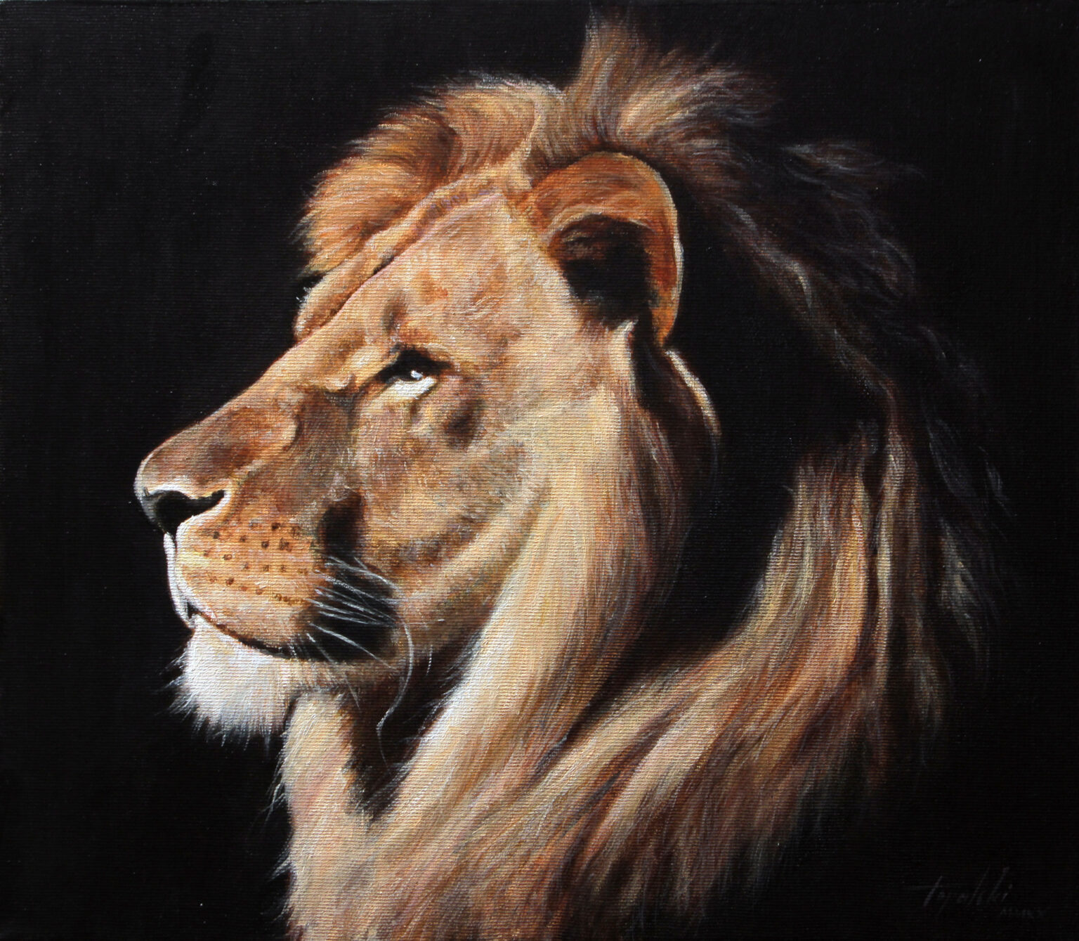 Lion Portrait - Commissioned painting - Fine Arts Gallery - Original ...