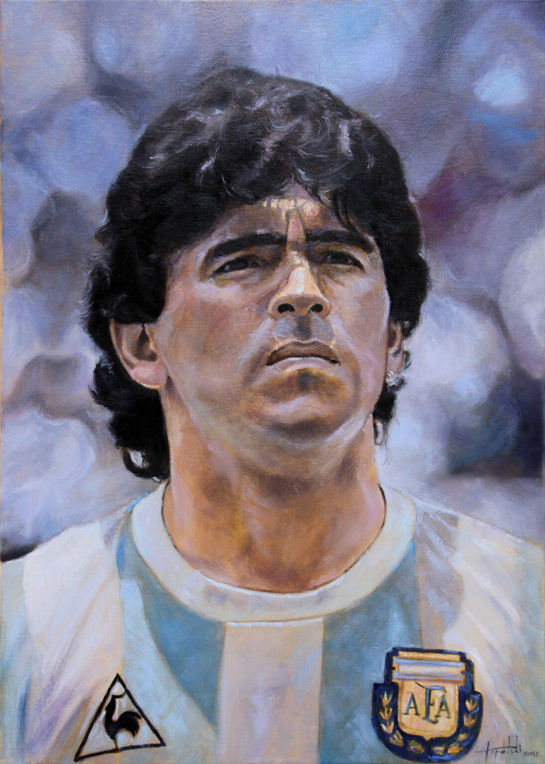 Diego Armando Maradona Portrait Oil Painting Fine Arts Gallery