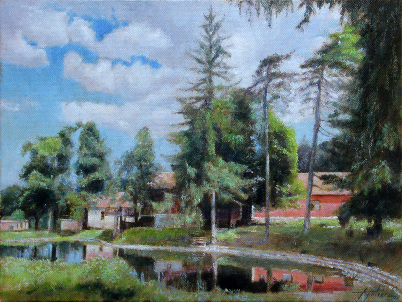 Radgost Rtanj and Lake - Landscape Oil Painting - Fine Arts Gallery ...